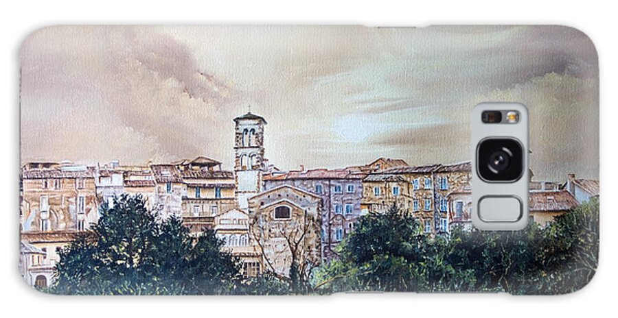 Field Galaxy Case featuring the painting Rieti panoramic by Michelangelo Rossi