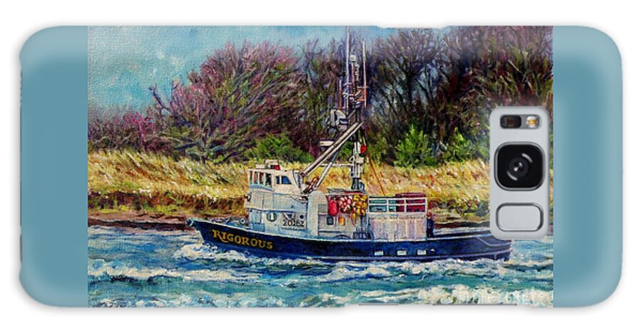 Fishing Boat Oil Painting Galaxy Case featuring the painting Rigorous by Cynthia Pride