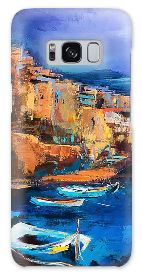 Cinque Terre Galaxy Case featuring the painting Riomaggiore - Cinque Terre by Elise Palmigiani