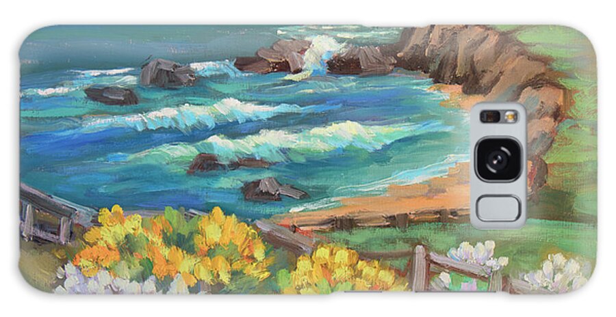 Half Moon Bay Galaxy Case featuring the painting Ritz Carlton at Half Moon Bay by Diane McClary