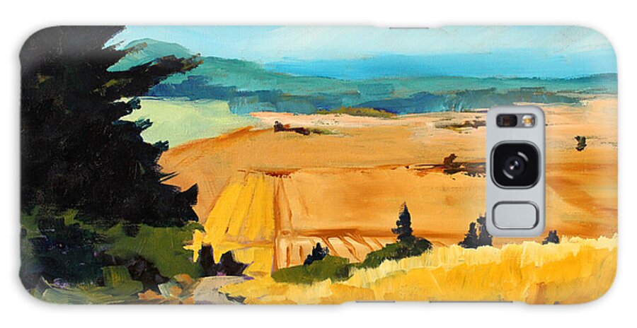 Oregon Landscape Painting Galaxy Case featuring the painting Road to Madras by Nancy Merkle