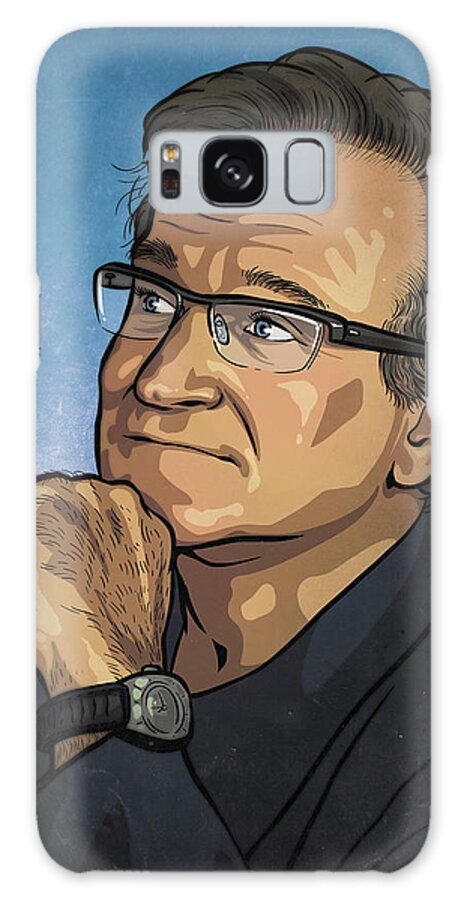 Robin Williams Galaxy Case featuring the drawing Robin Williams by Miggs The Artist