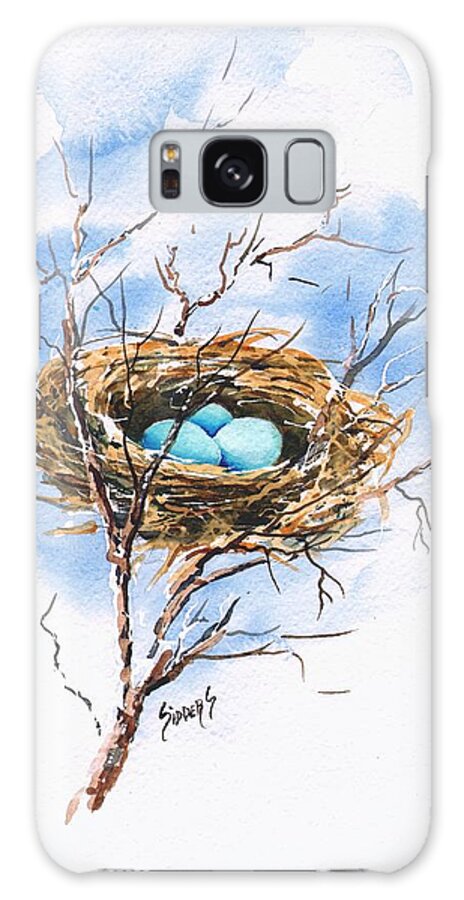 Nest Galaxy Case featuring the painting Robin's Nest by Sam Sidders