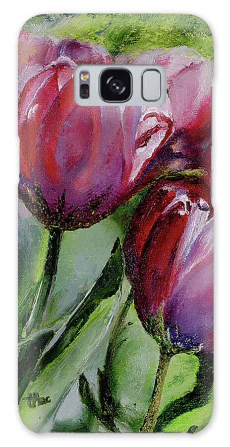 Floral Galaxy Case featuring the painting Rochelle's Springtime Tulips by Terry R MacDonald
