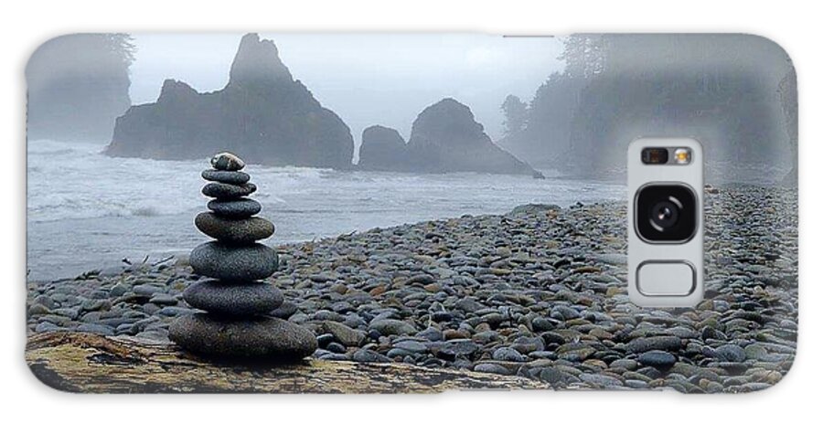 Rocky Beach Galaxy Case featuring the photograph Rock Stacks at Ruby beach by Alexis King-Glandon