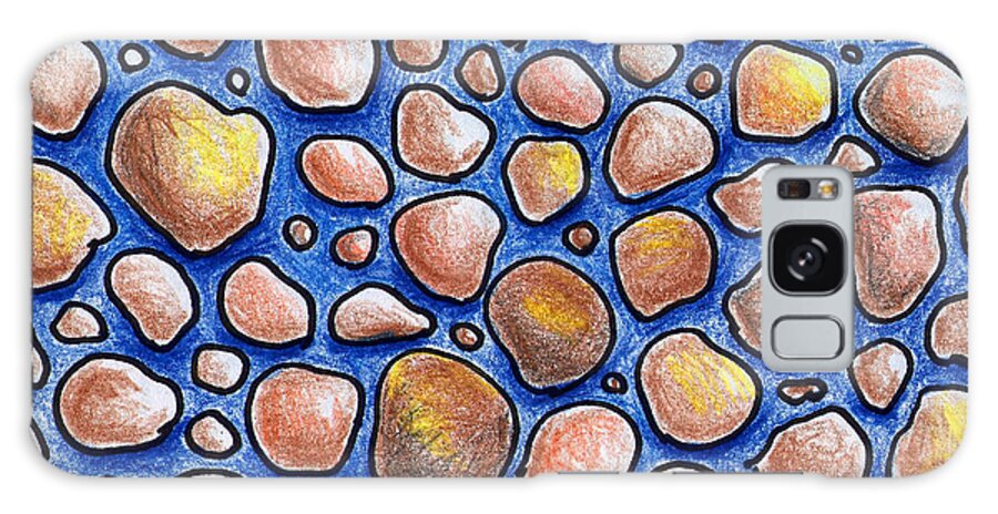 Rock Galaxy Case featuring the drawing Rocks and Water Abstract by Nancy Mueller
