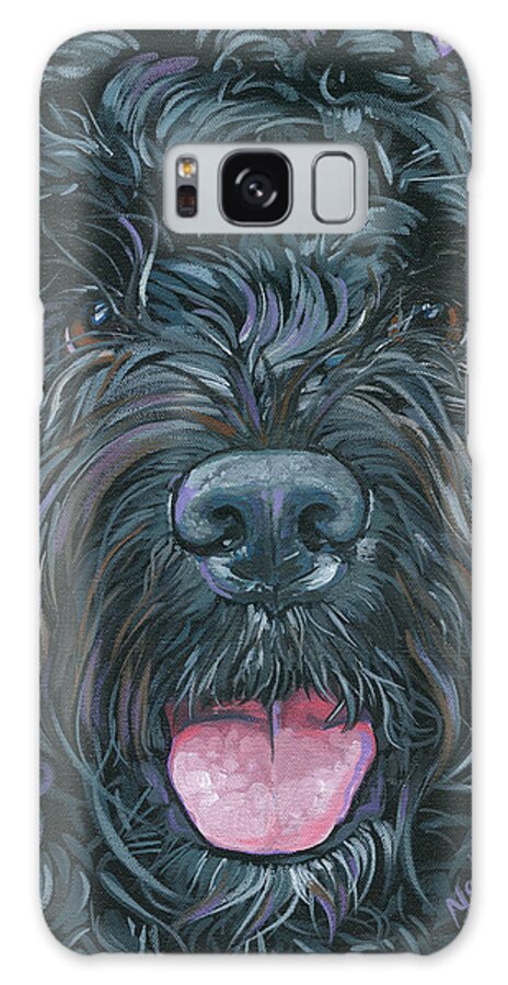 Portuguese Water Dog Galaxy Case featuring the painting Rocky by Nadi Spencer