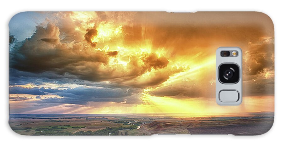 Sunny Hill Galaxy Case featuring the photograph Rolling Rain of Summer Sunset by John Williams