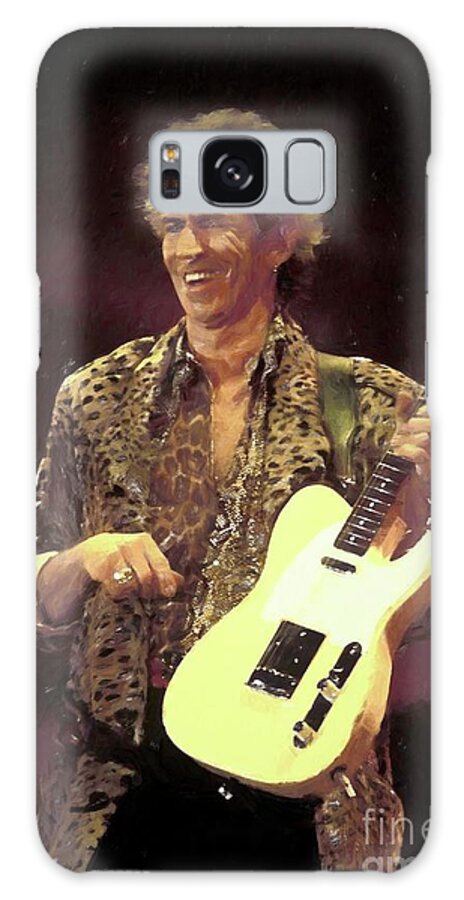 Concert Galaxy Case featuring the painting Rolling Stones Keith Richards Painting by Concert Photos