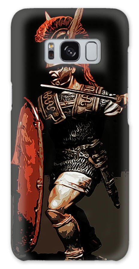 Ancient Roman Galaxy Case featuring the painting Roman Legionary by AM FineArtPrints