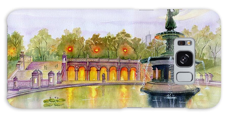Central Park Galaxy Case featuring the painting Romance at Central Park NYC by Melly Terpening