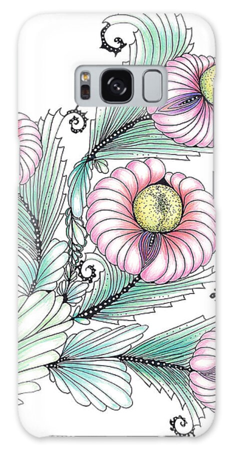 Plume Galaxy Case featuring the drawing Romashki by Alexandra Louie