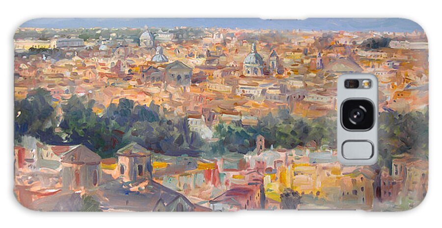 Rome Galaxy Case featuring the painting Rome View from Gianicolo by Ylli Haruni