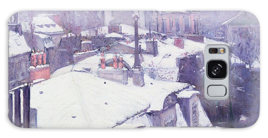 Snow Galaxy Case featuring the painting Roofs under Snow by Gustave Caillebotte