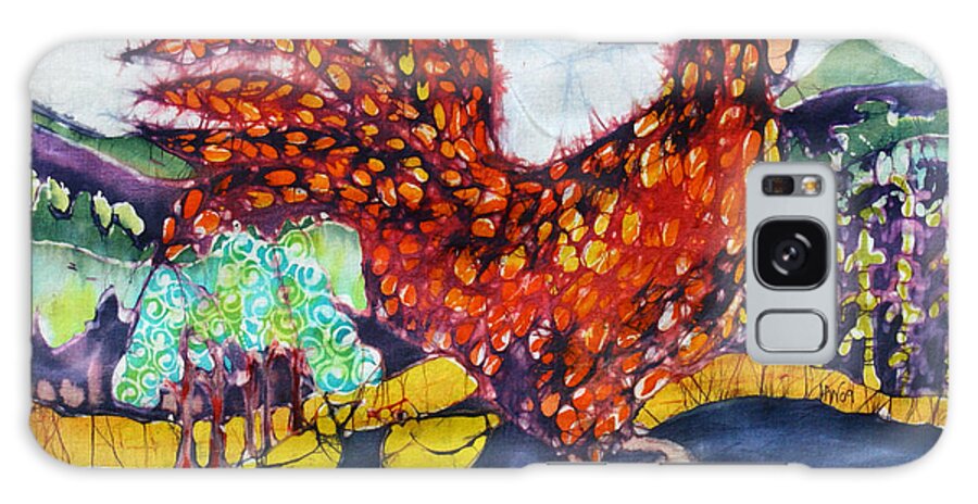 Farm Galaxy Case featuring the tapestry - textile Rooster in the Morning by Carol Law Conklin