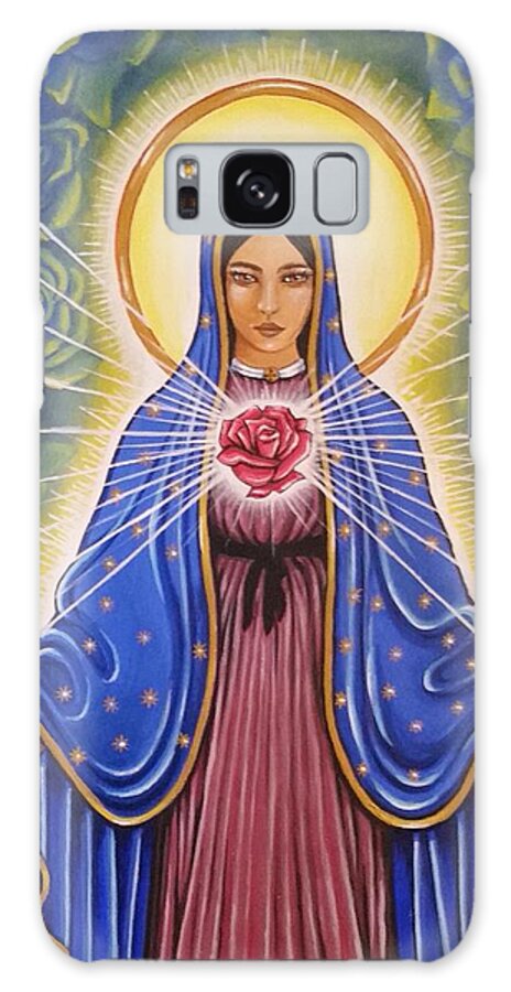 Guadalupe Galaxy Case featuring the painting Rose Heart by James RODERICK
