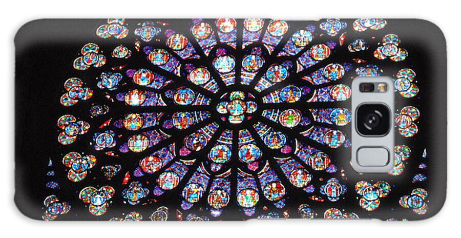 Rose Window Galaxy Case featuring the photograph Rose Window of Notre Dame Paris by Jacqueline M Lewis