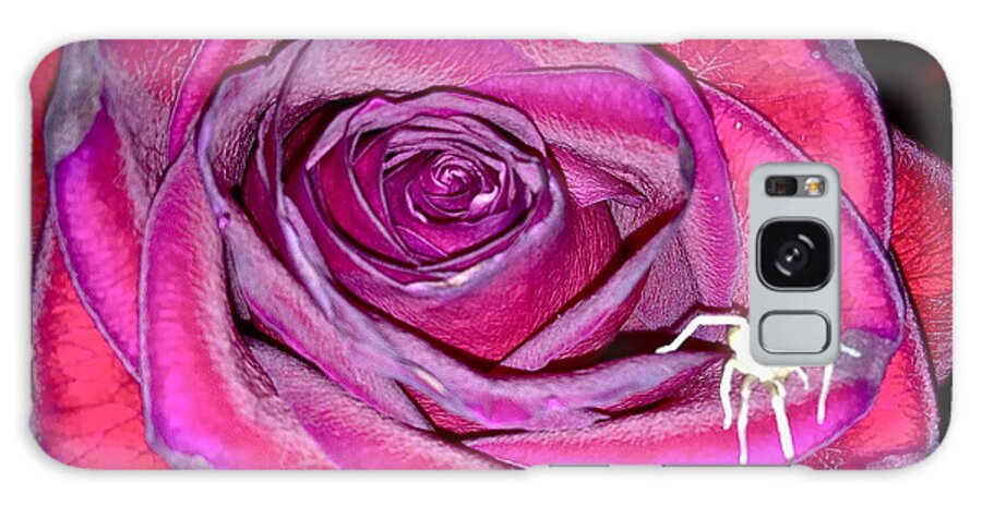 Rose Galaxy Case featuring the photograph ROSE with SPIDER by Yelena Tylkina