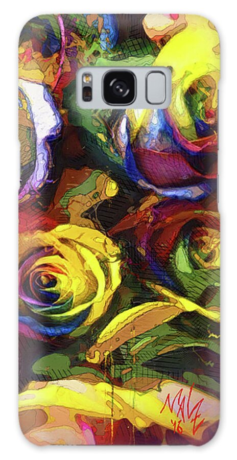 Abstract Galaxy Case featuring the painting Roses Dream by Mal-Z