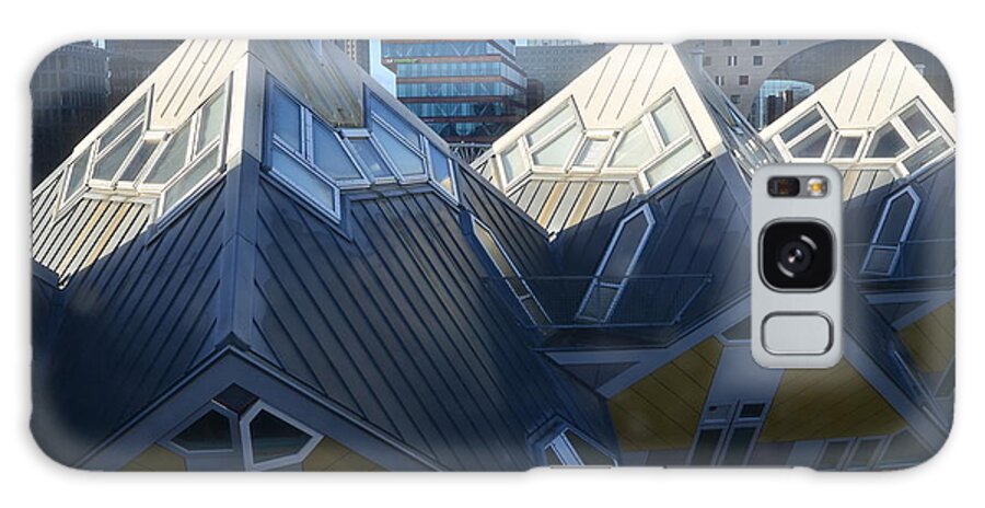 Architect Galaxy Case featuring the photograph Rotterdam - The Cube Houses and Skyline by Carlos Alkmin