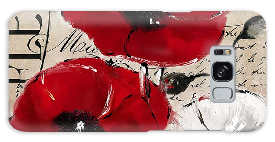 Poppy Galaxy Case featuring the painting Rouge II Poppies by Mindy Sommers