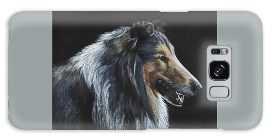 Collie Galaxy Case featuring the painting Rough Collie by John Neeve