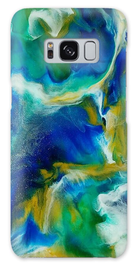 Modern Abstract Art Galaxy Case featuring the mixed media Royal sands by Christie Minalga