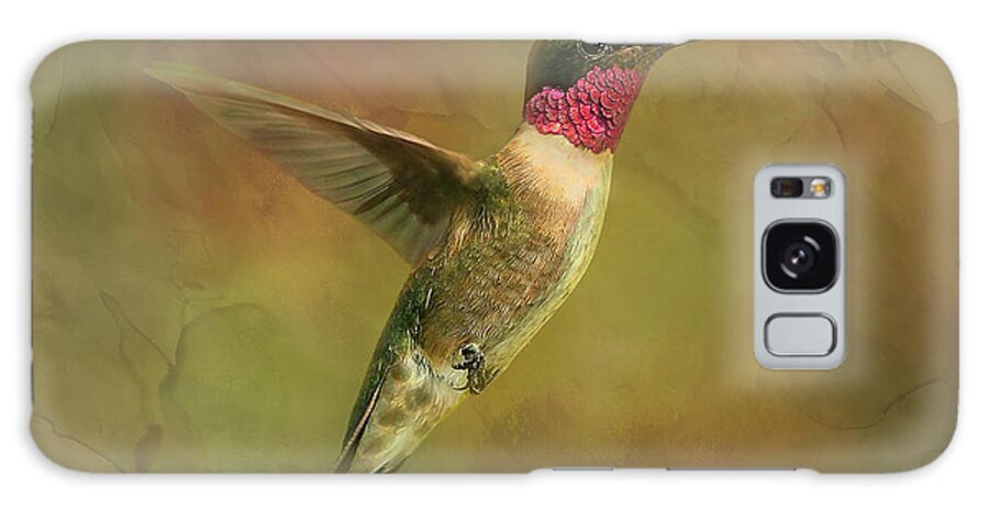 Ruby Throated Hummingbird Galaxy Case featuring the photograph Ruby throated Hummingbird Inflight by Sandi OReilly