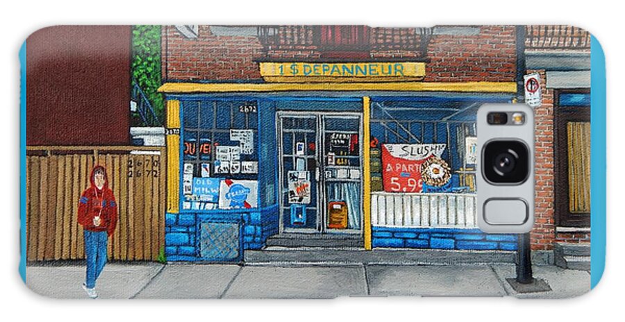Pointe Saint Charles Galaxy Case featuring the painting Rue Du Centre Depanneur by Reb Frost