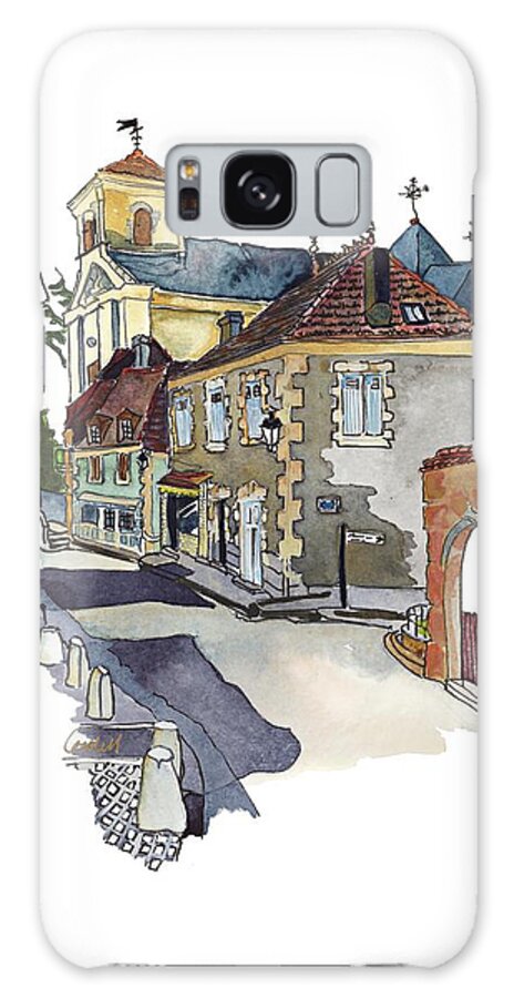 Dordogne Village Galaxy Case featuring the painting Rue Font St Jean, Ste Alvere, Dordogne by Joan Cordell