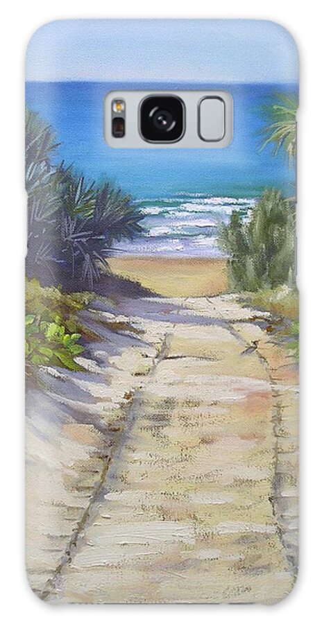 Beach Painting Galaxy Case featuring the painting Rules Beach Queensland Australia by Chris Hobel