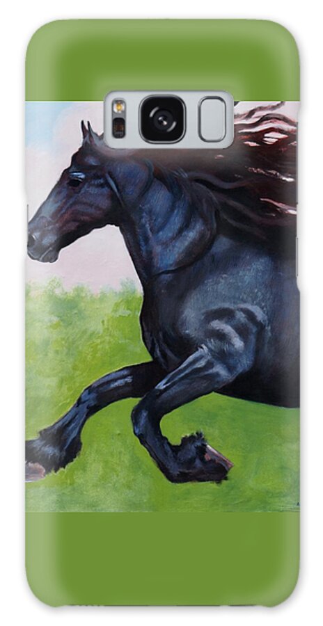 Horse Galaxy Case featuring the painting Running Horse by Robert Bissett