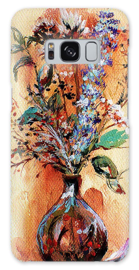 Dry Flowers Galaxy Case featuring the painting Rusty Arrangement by Linda Shackelford