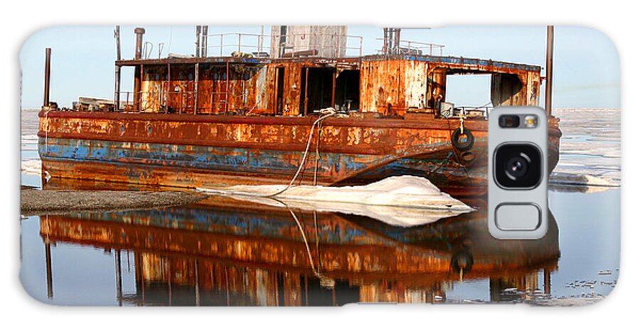 Boat Galaxy Case featuring the photograph Rusty Barge by Anthony Jones