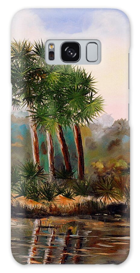 Sabal Palmetto Galaxy Case featuring the painting Sabal Palmettos by Phil Burton