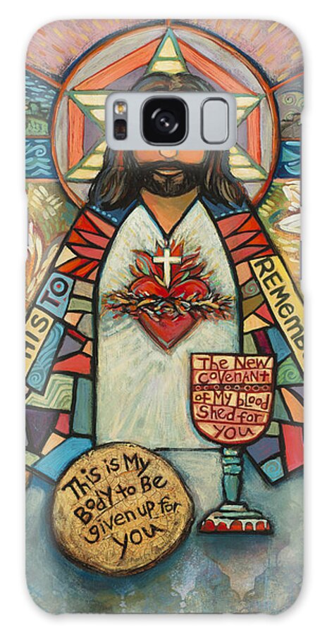 Jen Norton Galaxy Case featuring the painting Sacred Heart of Jesus by Jen Norton