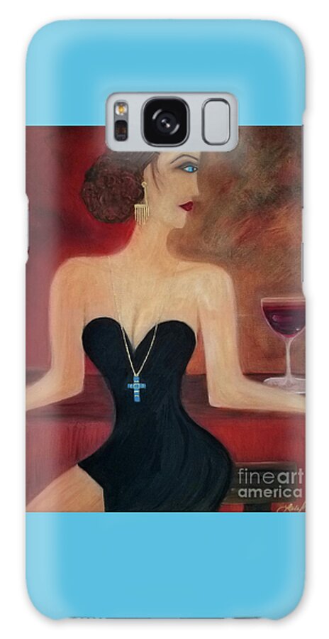 Wine Galaxy Case featuring the painting Sadie's Last Syrah by Artist Linda Marie