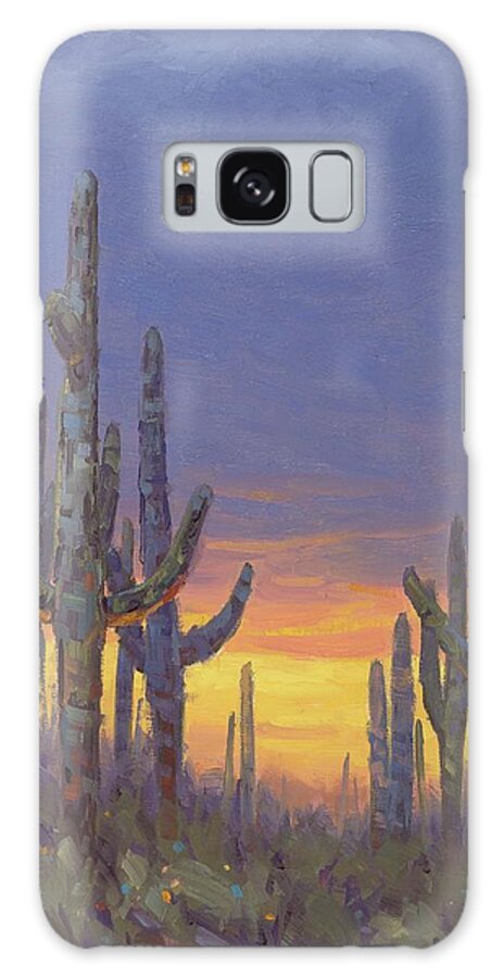 Saguaro Galaxy Case featuring the painting Saguaro Mosaic by Cody DeLong