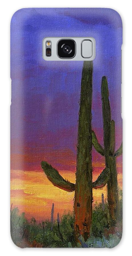 Cody Delong Galaxy Case featuring the painting Saguaro Sunset by Cody DeLong