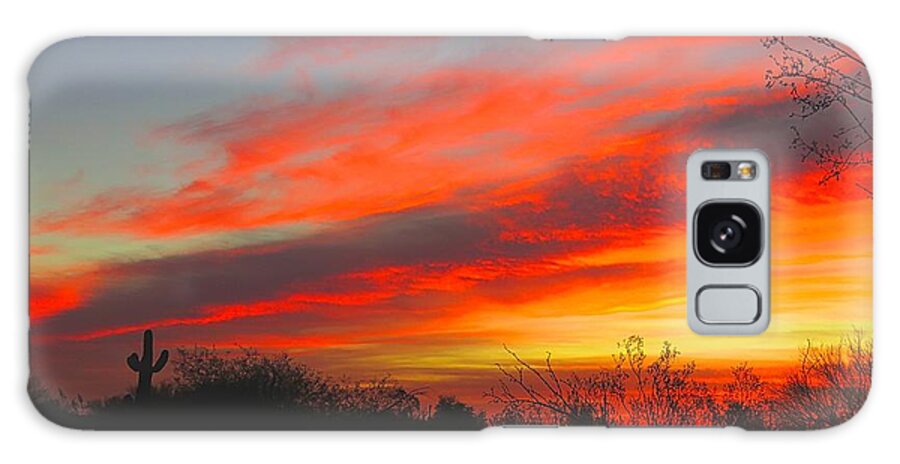 Arizona Galaxy S8 Case featuring the photograph Saguaro Winter Sunrise by Judy Kennedy