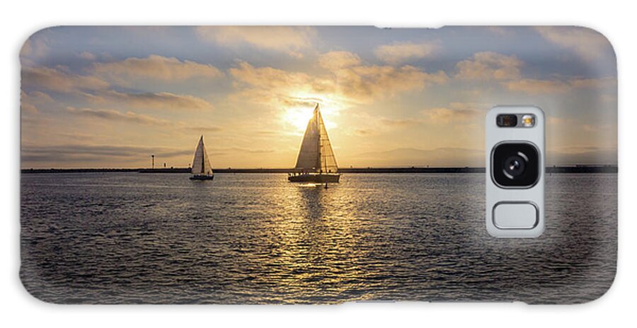 Ballona Creek Galaxy Case featuring the photograph Sailboats at Sunset by Andy Konieczny