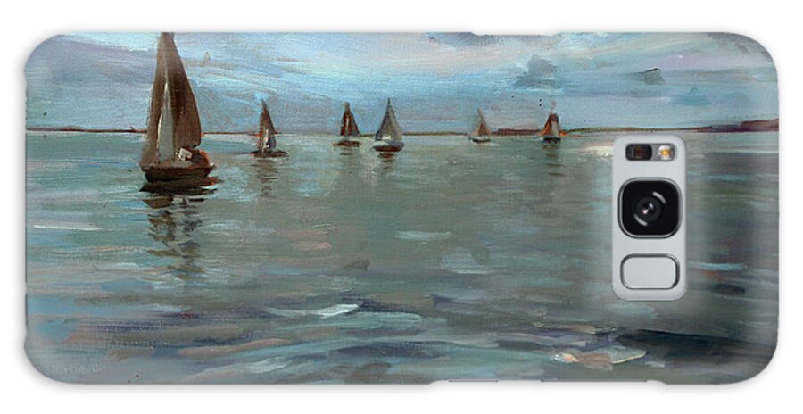 Sailboats Galaxy Case featuring the painting Sailboats on the Chesapeake bay by Susan Bradbury