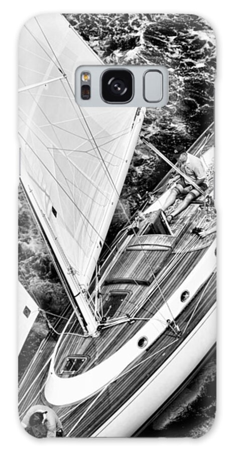 Photographed During The Antigua Classic Yacht Regatta. Galaxy Case featuring the photograph Sailing a classic by Gary Felton