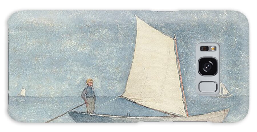 Boat Galaxy Case featuring the painting Sailing a Dory by Winslow Homer