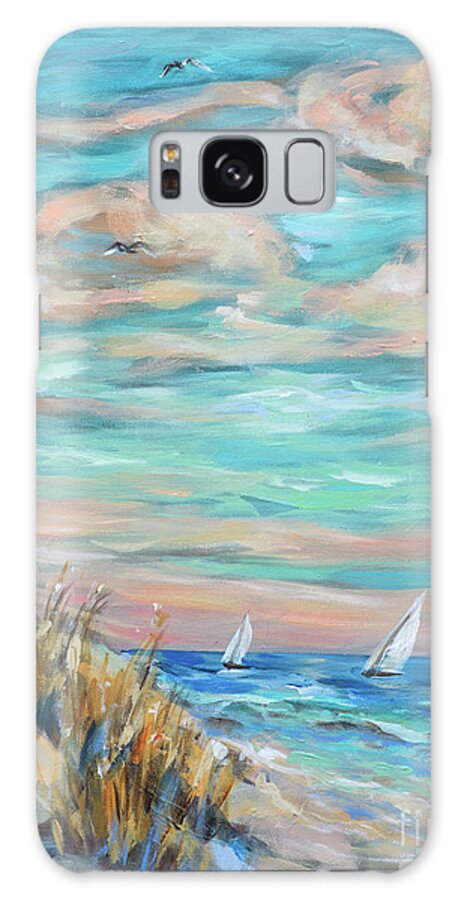 Sailing Galaxy Case featuring the painting Sailing Close to Shore by Linda Olsen