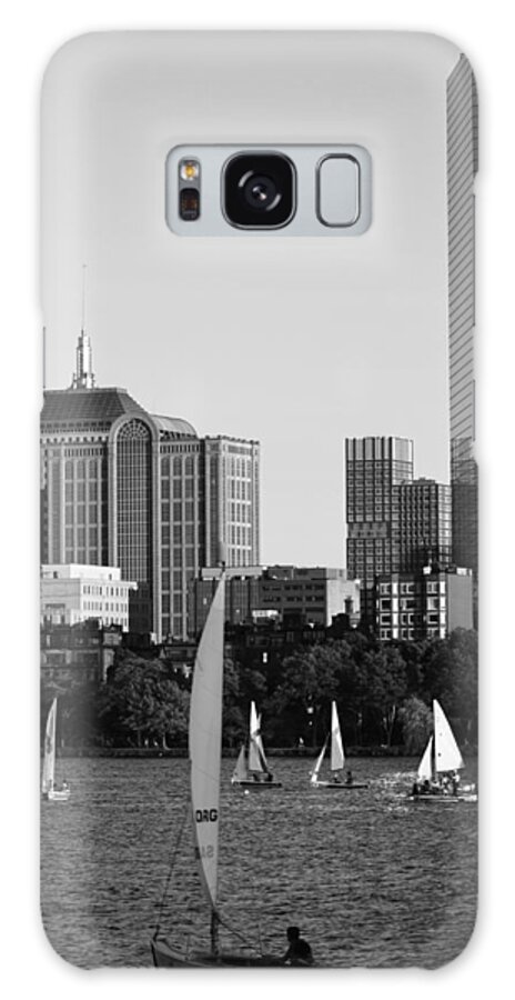 Charles Galaxy S8 Case featuring the photograph Sailing the Charles River Boston MA Black and White by Toby McGuire