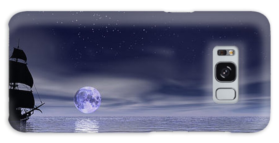 Ship Galaxy Case featuring the photograph Sails Beneath The Moon by Mark Blauhoefer
