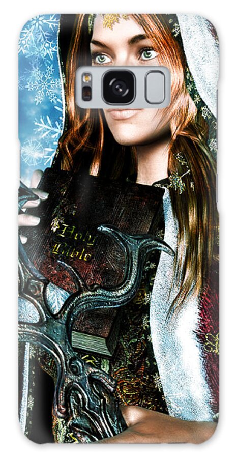 Saint Dymphna Galaxy S8 Case featuring the painting Saint Dymphna 5 by Suzanne Silvir