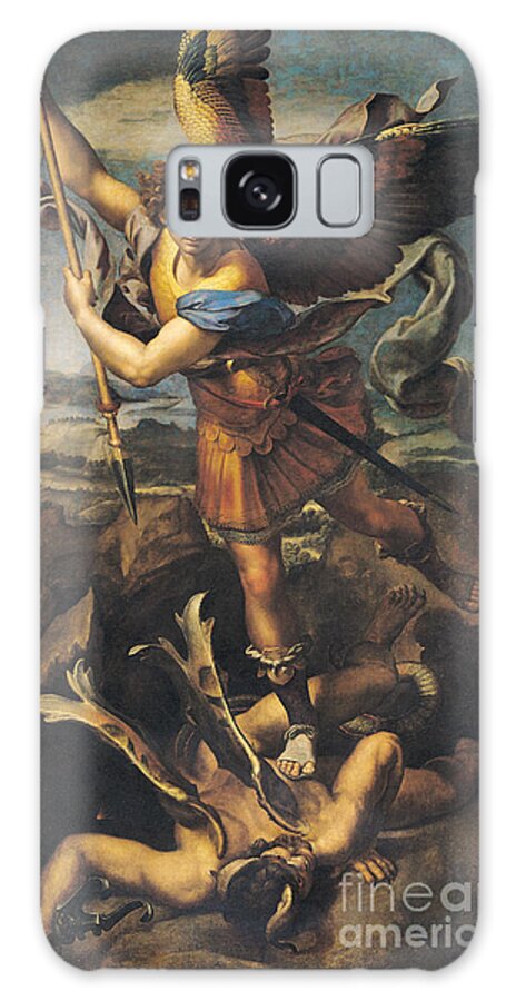 Michael Galaxy Case featuring the painting Saint Michael Overwhelming the Demon by Raphael