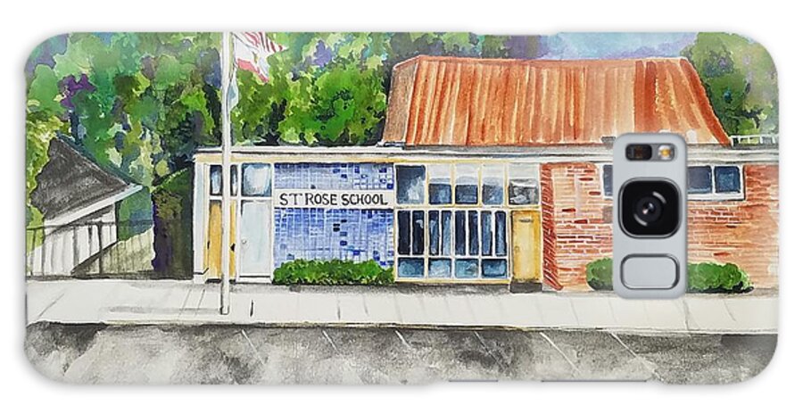 Saint Rose Galaxy Case featuring the painting Saint Rose Catholic School by Kathy Laughlin